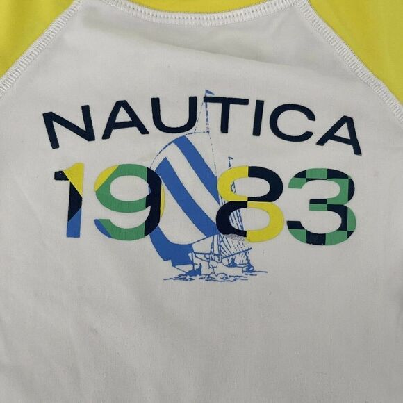 Nautica Rash Guard Retro 1923 Sailing Preppy Toddle Boy Short Sleeve 5T Swim Top - Picture 2 of 6